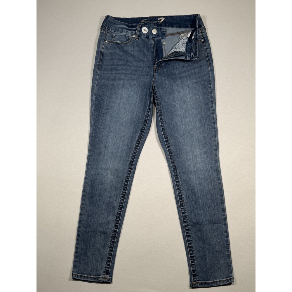 Seven7 Skinny Jeans Womens 14 Medium Wash Mid Rise Slim Stretch‎ Denim Blue